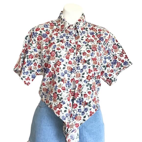 Vintage 2-Piece Matching Jean Shorts Crop Top Outfit Set By Concept Designs L/13 - Picture 6 of 16